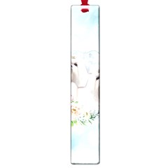 Cute Little Maltese With Flowers Large Book Marks by FantasyWorld7