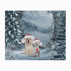 Christmas, Cute Dogs And Squirrel With Christmas Hat Small Glasses Cloth by FantasyWorld7