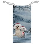 Christmas, Cute Dogs And Squirrel With Christmas Hat Jewelry Bag Back