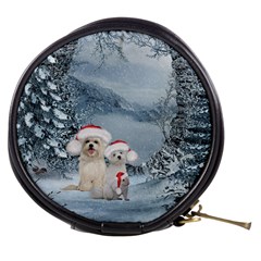 Christmas, Cute Dogs And Squirrel With Christmas Hat Mini Makeup Bag by FantasyWorld7