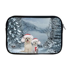 Christmas, Cute Dogs And Squirrel With Christmas Hat Apple Macbook Pro 17  Zipper Case by FantasyWorld7