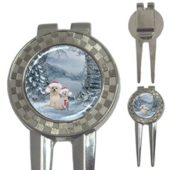 Christmas, Cute Dogs And Squirrel With Christmas Hat 3-in-1 Golf Divots by FantasyWorld7