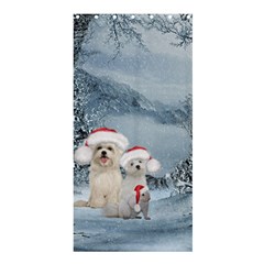 Christmas, Cute Dogs And Squirrel With Christmas Hat Shower Curtain 36  X 72  (stall)  by FantasyWorld7