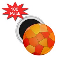 Background Pattern Orange Mosaic 1 75  Magnets (100 Pack) 