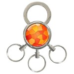 Background Pattern Orange Mosaic 3-Ring Key Chains Front