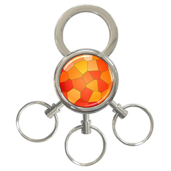 Background Pattern Orange Mosaic 3-Ring Key Chains