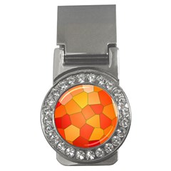 Background Pattern Orange Mosaic Money Clips (cz) 