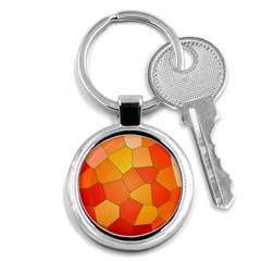 Background Pattern Orange Mosaic Key Chains (round) 