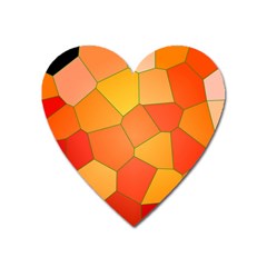 Background Pattern Orange Mosaic Heart Magnet