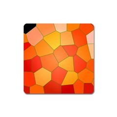 Background Pattern Orange Mosaic Square Magnet by Mariart