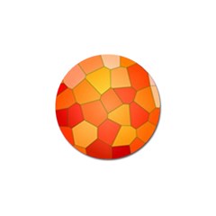 Background Pattern Orange Mosaic Golf Ball Marker (4 Pack) by Mariart