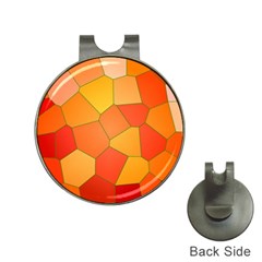 Background Pattern Orange Mosaic Hat Clips With Golf Markers by Mariart