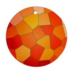 Background Pattern Orange Mosaic Round Ornament (two Sides) by Mariart