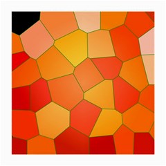 Background Pattern Orange Mosaic Medium Glasses Cloth (2-side) by Mariart