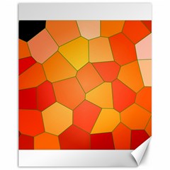 Background Pattern Orange Mosaic Canvas 11  X 14  by Mariart