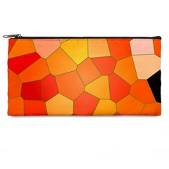 Background Pattern Orange Mosaic Pencil Cases by Mariart