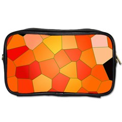 Background Pattern Orange Mosaic Toiletries Bag (one Side) by Mariart