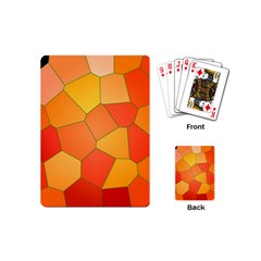 Background Pattern Orange Mosaic Playing Cards (mini) by Mariart