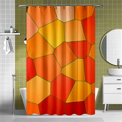 Background Pattern Orange Mosaic Shower Curtain 48  X 72  (small)  by Mariart