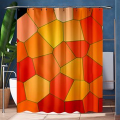 Background Pattern Orange Mosaic Shower Curtain 60  X 72  (medium)  by Mariart