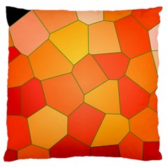 Background Pattern Orange Mosaic Large Cushion Case (one Side) by Mariart