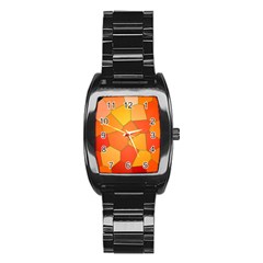 Background Pattern Orange Mosaic Stainless Steel Barrel Watch by Mariart