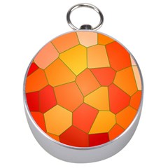 Background Pattern Orange Mosaic Silver Compasses by Mariart