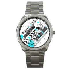 Green Geometric Abstract Sport Metal Watch by Mariart