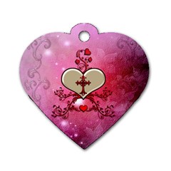 Wonderful Hearts With Floral Elements Dog Tag Heart (one Side) by FantasyWorld7