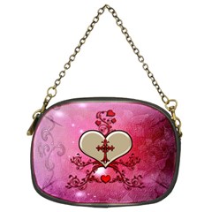 Wonderful Hearts With Floral Elements Chain Purse (two Sides) by FantasyWorld7