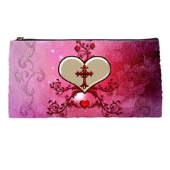 Wonderful Hearts With Floral Elements Pencil Cases by FantasyWorld7