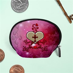 Wonderful Hearts With Floral Elements Accessory Pouch (small) by FantasyWorld7