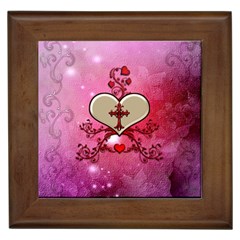 Wonderful Hearts With Floral Elements Framed Tiles by FantasyWorld7