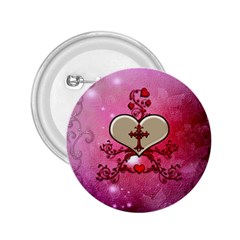 Wonderful Hearts With Floral Elements 2 25  Buttons by FantasyWorld7