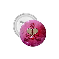 Wonderful Hearts With Floral Elements 1 75  Buttons by FantasyWorld7