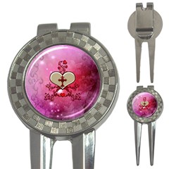 Wonderful Hearts With Floral Elements 3-in-1 Golf Divots by FantasyWorld7