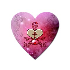 Wonderful Hearts With Floral Elements Heart Magnet by FantasyWorld7