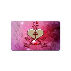 Wonderful Hearts With Floral Elements Magnet (name Card) by FantasyWorld7