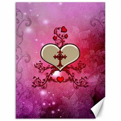 Wonderful Hearts With Floral Elements Canvas 12  X 16  by FantasyWorld7