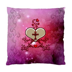 Wonderful Hearts With Floral Elements Standard Cushion Case (one Side) by FantasyWorld7