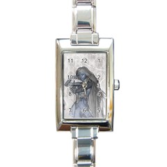 Beautiful Fairy With Swan Rectangle Italian Charm Watch by FantasyWorld7