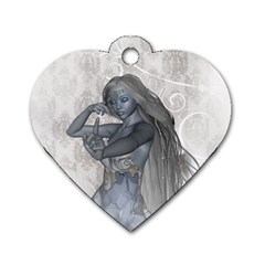 Beautiful Fairy With Swan Dog Tag Heart (one Side) by FantasyWorld7