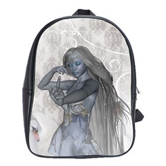 Beautiful Fairy With Swan School Bag (large) by FantasyWorld7