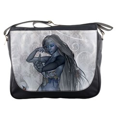 Beautiful Fairy With Swan Messenger Bag by FantasyWorld7