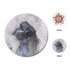 Beautiful Fairy With Swan Playing Cards (round) by FantasyWorld7