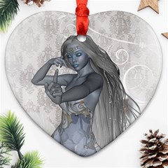 Beautiful Fairy With Swan Heart Ornament (two Sides) by FantasyWorld7