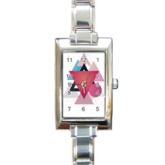 Geometric Line Patterns Rectangle Italian Charm Watch