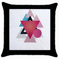 Geometric Line Patterns Throw Pillow Case (black) by Mariart