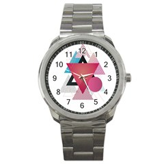 Geometric Line Patterns Sport Metal Watch by Mariart