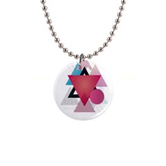 Geometric Line Patterns 1  Button Necklace by Mariart